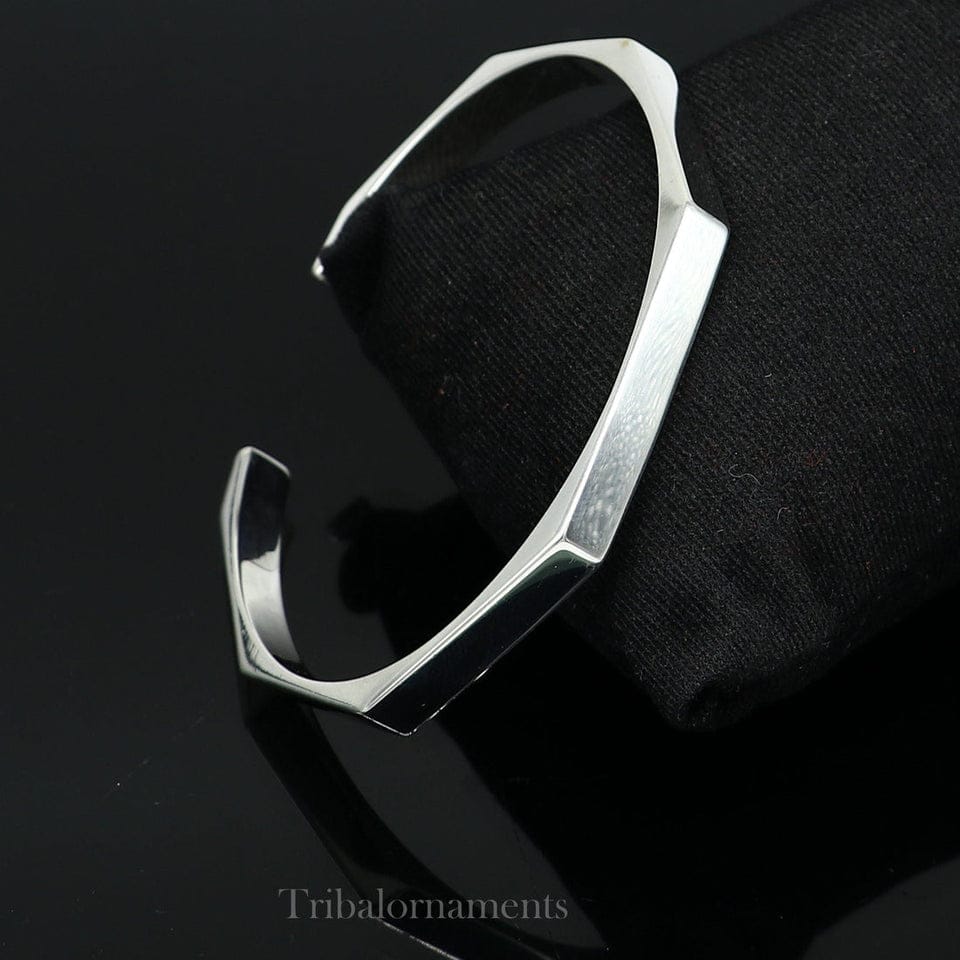 Stainless Steel Hexagon Cuff Bangle