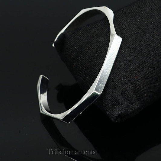 Stainless Steel Hexagon Cuff Bangle