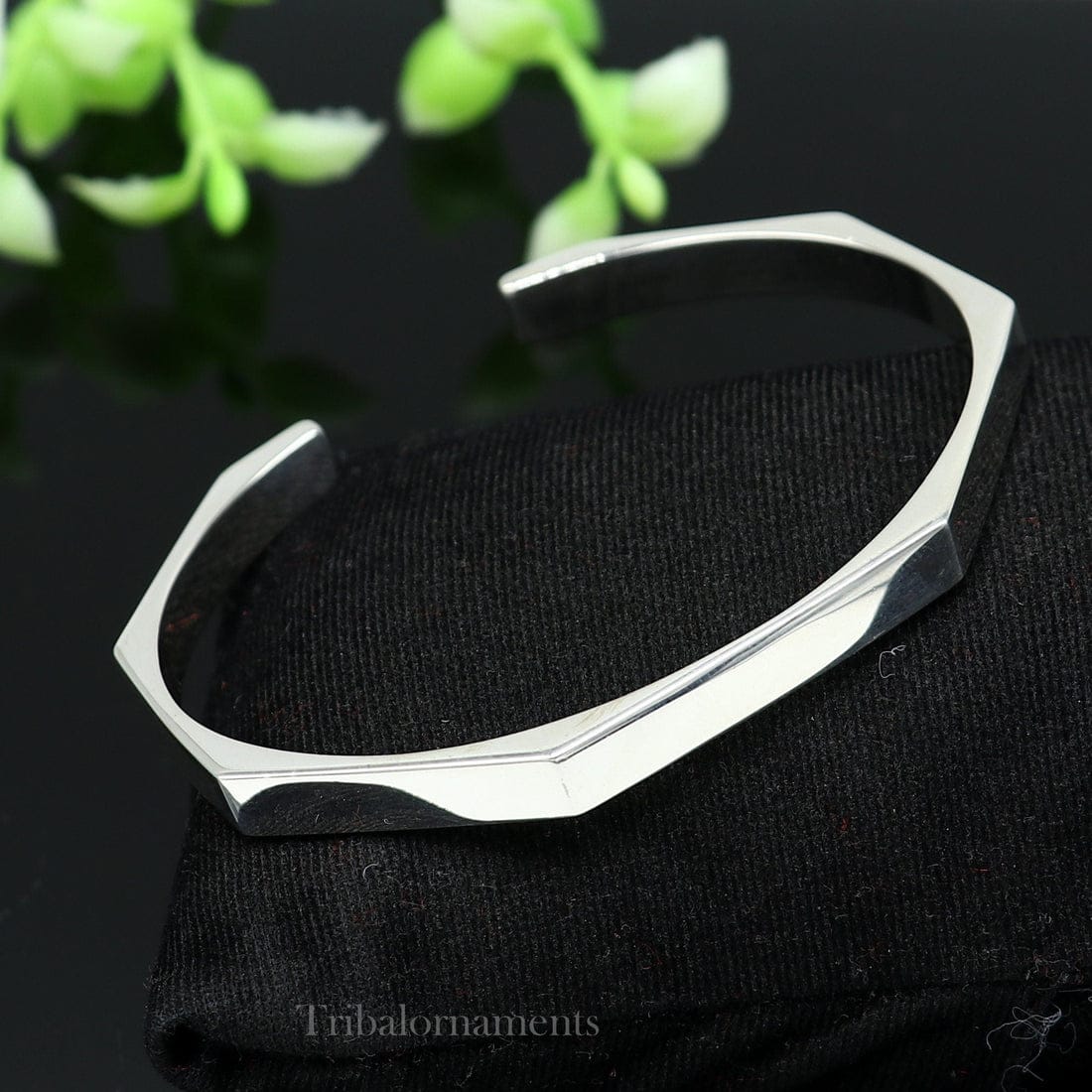 Stainless Steel Hexagon Cuff Bangle